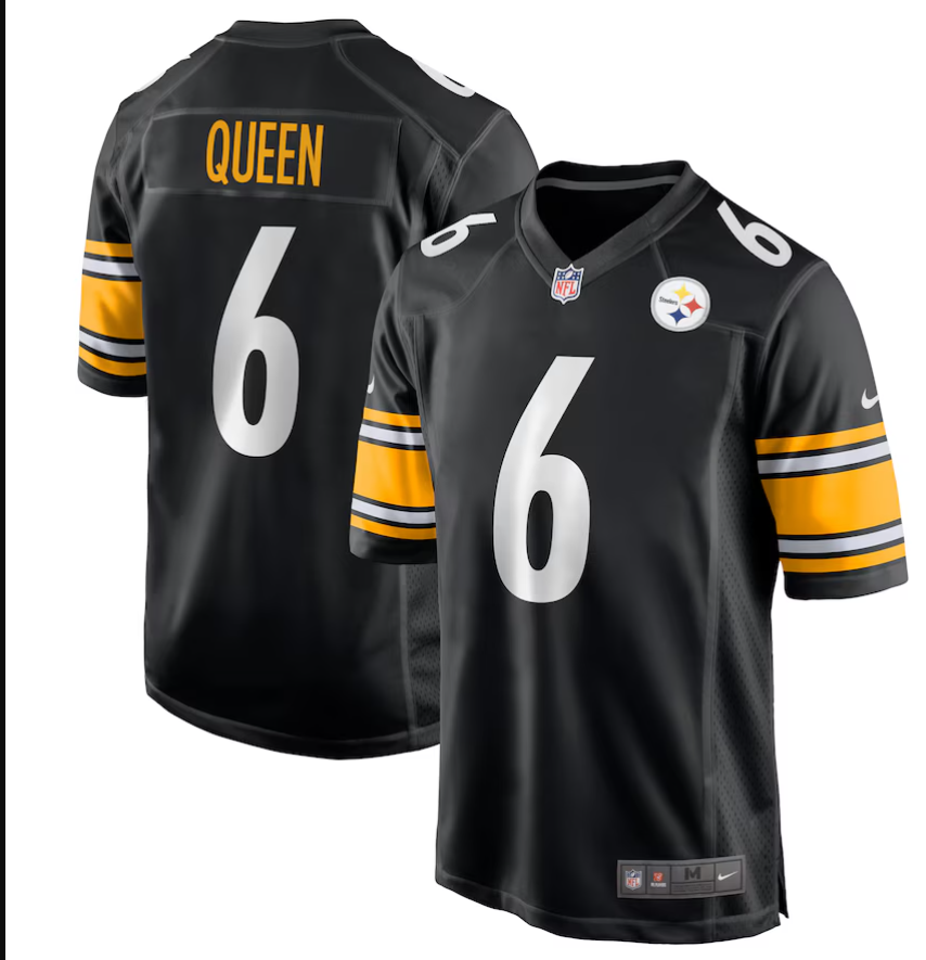 Men Pittsburgh Steelers 6 Patrick Queen Nike Black Game NFL Jersey